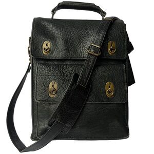 Vintage Water Buffalo Leather Field Satchel Crossbody | Brass Turn-Lock